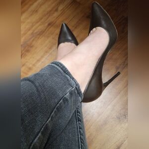 Tom Ford D'Orsay Brown leather pumps